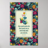 Psalm 33:20 Hij is onze hulp Abstract Floral Poster (Voorkant)