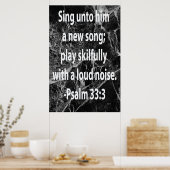 Psalm 33:3 poster (Keuken)