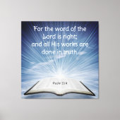 Psalm 33:4 canvas afdruk (Voorkant)