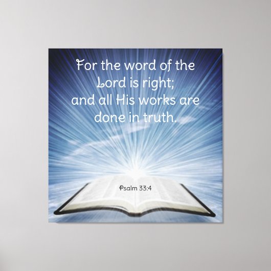 Psalm 33:4 canvas afdruk (Voorkant)