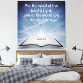 Psalm 33:4 canvas afdruk (Insitu (Slaapkamer))
