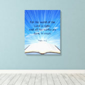 Psalm 33:4 canvas afdruk (Insitu (Houten vloer))