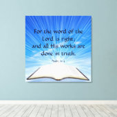 Psalm 33:4 canvas afdruk (Insitu (Houten vloer))