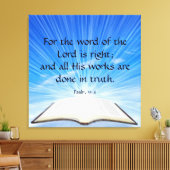 Psalm 33:4 canvas afdruk (Insitu (Woonkamer))