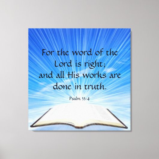 Psalm 33:4 canvas afdruk (Voorkant)
