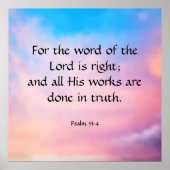 Psalm 33:4 poster (Voorkant)