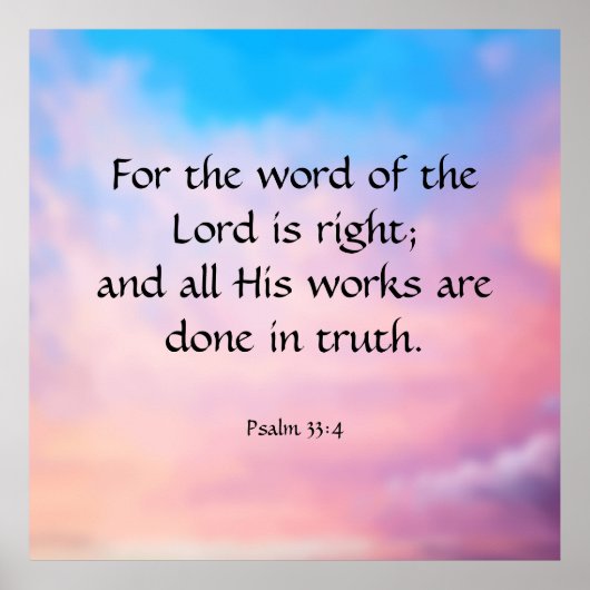 Psalm 33:4 poster (Voorkant)