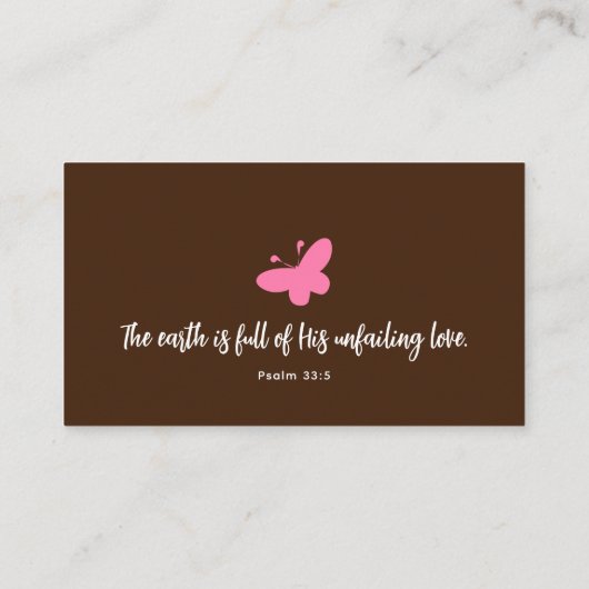 Psalm 33:5-Valentijn Heart Tree Enclosure Card Informatiekaartje (Achterkant)