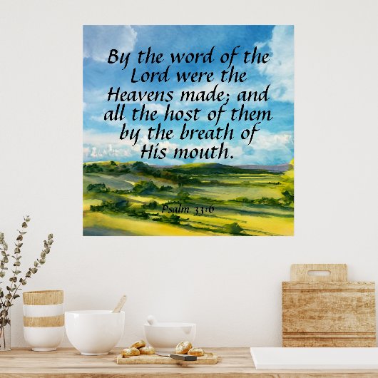 Psalm 33:6 poster (Keuken)