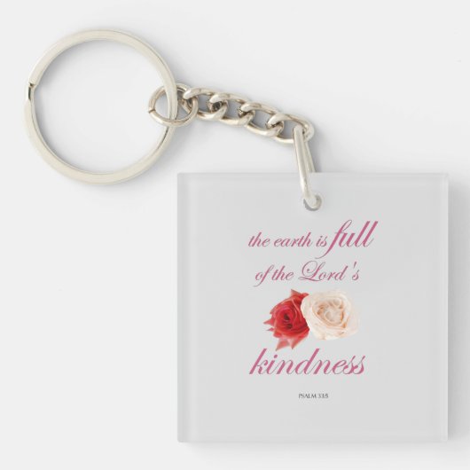 Psalm 33: "De aarde is vol van de goedheid des Her Sleutelhanger (voorkant)