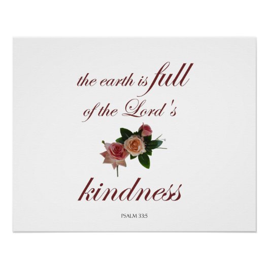 Psalm-33, De Aarde is vol van de Kindness van de H Perfect Poster (Voorkant)