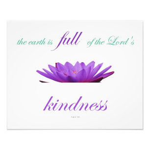 Psalm 33 paarse lotusvriendelijkheid foto afdruk