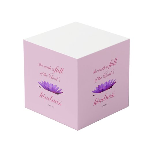 Psalm 33 paarse lotusvriendelijkheid kubus (Voorkant hoekig)