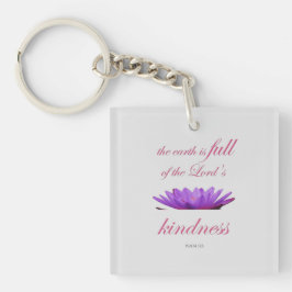 Psalm 33 paarse lotusvriendelijkheid sleutelhanger