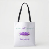 Psalm 33 paarse lotusvriendelijkheid tote bag (Voorkant)