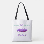 Psalm 33 paarse lotusvriendelijkheid tote bag (Achterkant)