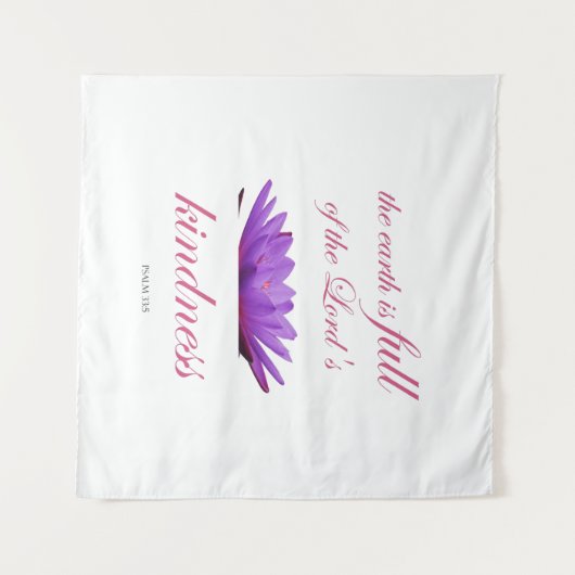 Psalm 33 paarse lotusvriendelijkheid wandkleed (Voorkant (horizontaal))