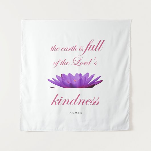 Psalm 33 paarse lotusvriendelijkheid wandkleed (Voorkant)