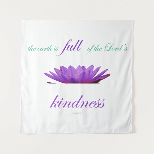 Psalm 33 paarse lotusvriendelijkheid wandkleed (Voorkant)