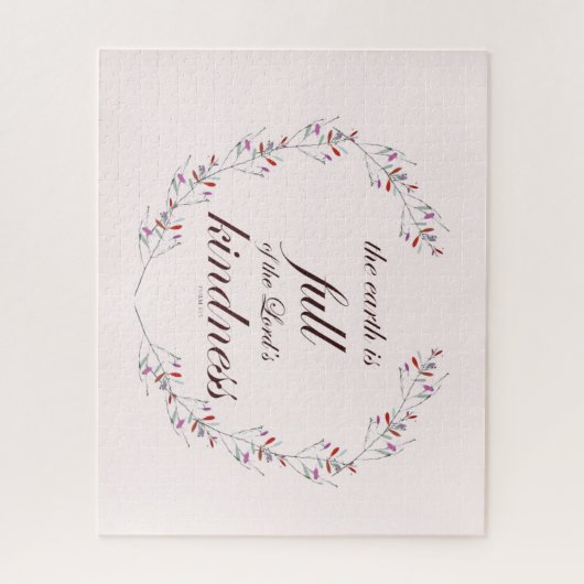 Psalm 33 Schrift Floral krans Art Legpuzzel (Verticaal)