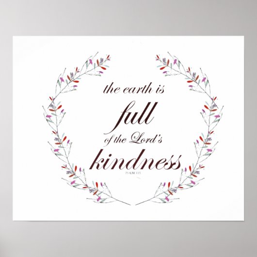 Psalm 33 Schrift Floral krans Art Poster (Voorkant)
