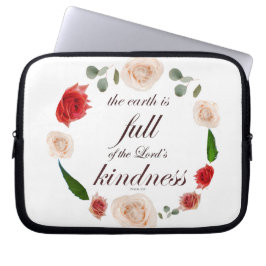 Psalm 33: Schrift met bloemenkunst Laptop Sleeve