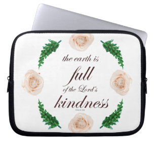 Psalm 33: Schrift met bloemenkunst Laptop Sleeve