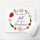 Psalm 33: Schrift met bloemenkunst Muismat (Met muis)