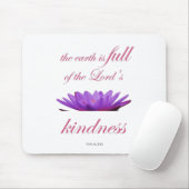 Psalm 33: Schrift met bloemenkunst Muismat (Met muis)