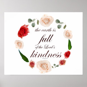 Psalm 33: Schrift met bloemenkunst Poster