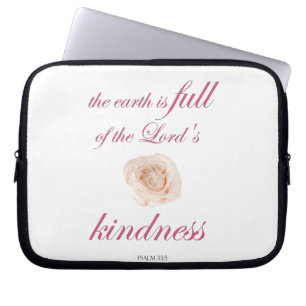 Psalm 33 Schrift met bloemkunst Laptop Sleeve