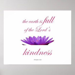 Psalm 33 Schrift met bloemkunst Poster