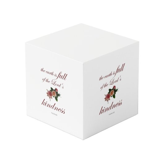 Psalm-33, The Earth is Full of the Lord's Kindness Kubus (Voorkant hoekig)