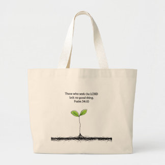 Psalm 34:10 boodschappentas Christelijk aanmoedigi Grote Tote Bag