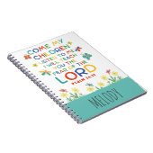 Psalm 34:11 leuk Bijbelvers voor kinderen Notitieboek (Rechterzijde)