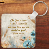 Psalm 34:18 De Heer is dicht bij de gebroken Bijbe Sleutelhanger (Achterkant)