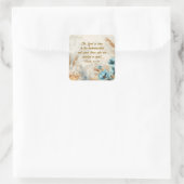 Psalm 34:18 De Heer is dicht bij de gebroken Bijbe Vierkante Sticker (Tas)