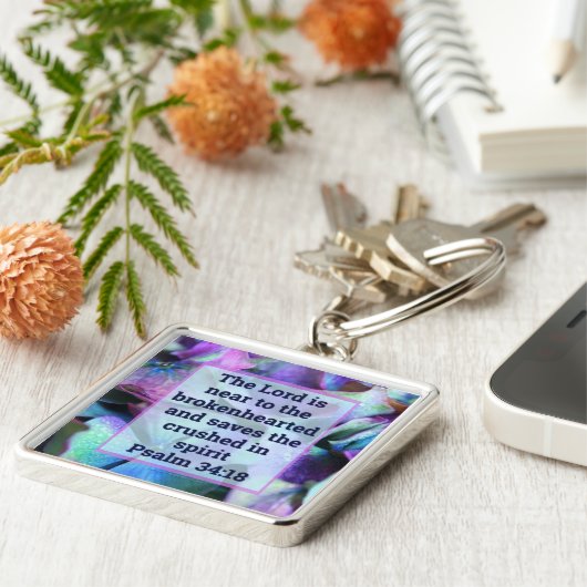 Psalm 34:18 Keychain (Zijkant)