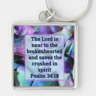 Psalm 34:18 Keychain