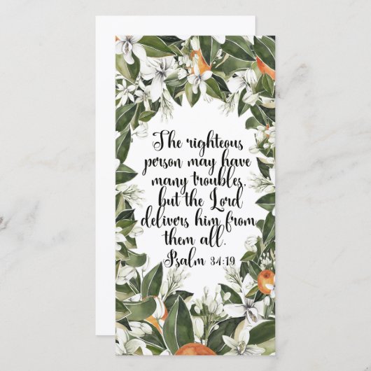 Psalm 34:19, Aquarel bijbeltekst bladwijzer (Voorkant / Achterkant)