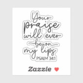 Psalm 34:1 sticker (Vel)