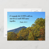 Psalm 34:3 om de Heer met mij te vergrootten... Briefkaart (Voorkant / Achterkant)