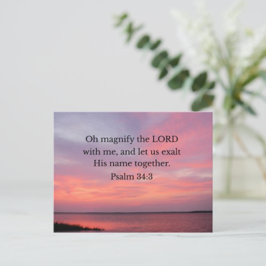 Psalm 34:3 Vergroot de Heer met mij Briefkaart (Staand voorkant)