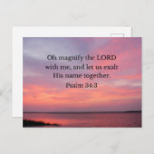 Psalm 34:3 Vergroot de Heer met mij Briefkaart (Voorkant / Achterkant)