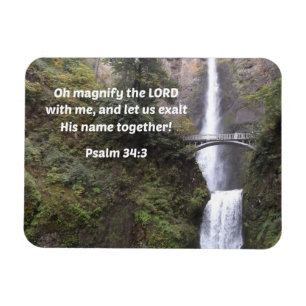 Psalm 34:3 Vergroot de Heer met mij Magneet