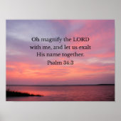Psalm 34:3 Vergroot de Heer met mij Poster (Voorkant)