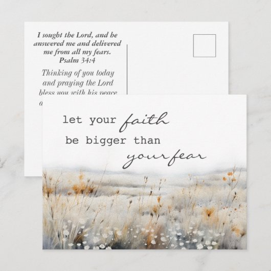 Psalm 34:4 Bijbel en Inspirerend Quote Christelijk Briefkaart (Voorkant / Achterkant)