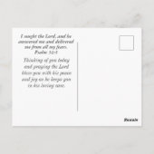 Psalm 34:4 Bijbel en Inspirerend Quote Christelijk Briefkaart (Achterkant)