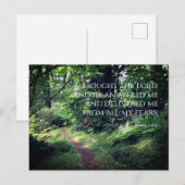 Psalm 34:4 Calm Woodland Path Briefkaart (Voorkant / Achterkant)