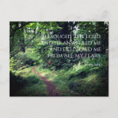 Psalm 34:4 Calm Woodland Path Briefkaart (Voorkant)